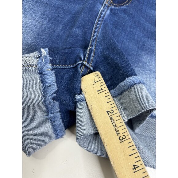 Judy Blue Sz 31 (Actual 32x2.5) Calm Cuffed Denim Shorts Indigo Blue High NWT - Picture 7 of 8